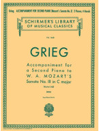 Edvard Grieg: Accompaniment for a 2nd Piano to Mozart Sonata K545 (noty na čtyřruční klavír)