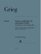Edvard Grieg: Violoncello Sonata in a Minor Op. 36 and Other Works (noty na violoncello, klavír)