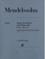 Felix Mendelssohn Bartholdy: Sonata for Piano and Violoncello B Flat Major Op. 45 (noty na violoncello, klavír)