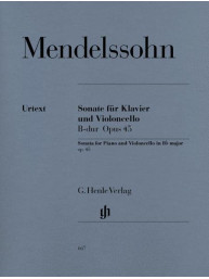Felix Mendelssohn Bartholdy: Sonata for Piano and Violoncello B Flat Major Op. 45 (noty na violoncello, klavír)