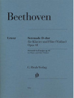 Beethoven: Serenade In D Major Op. 41 For Flute (noty na příčnou flétnu, klavír)