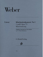 Carl Maria von Weber: Clarinet Concerto No.1 F minor Op.73 (noty na klarinet, klavír)