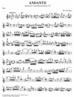 W.A. Mozart: Andante for Flute and Orchestra C major KV 315 (noty na příčnou flétnu, klavír)