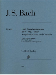 Johann Sebastian Bach: 3 Gamba Sonatas BWV 1027-1029 (noty na violu, klavír)