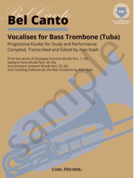 Giuseppe Concone: Bel Canto Vocalises for Bass Trombone (Tuba) (noty na pozoun, klavír) (+audio)