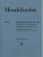 Felix Mendelssohn Bartholdy: Concert Pieces Op. 113 and 114 (noty na klarinet, basetový roh nebo 2 klarinety)