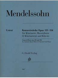 Felix Mendelssohn Bartholdy: Concert Pieces Op. 113 and 114 (noty na klarinet, basetový roh nebo 2 klarinety)