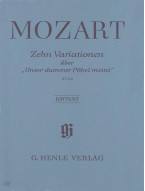 W.A. Mozart: 10 Variations on 'Unser dummer Pöbel' KV 455 (noty na klavír)