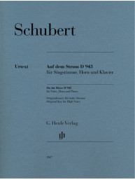 Franz Schubert: On the River, D. 943 (noty na zpěv, vysoký hlas, lesní roh, klavír)