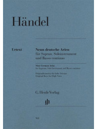 Georg Friedrich Händel: 9 German Arias (noty na zpěv, sólový nástroj, basso continuo)