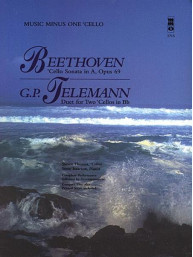 Beethoven: Cello Sonata in A, Op. 69 & Telemann: Duet for Two Cellos in Bb (noty na violoncello) (+audio)