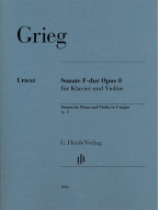 Edvard Grieg: Sonata F Major Op. 8 For Piano and Violin (noty na housle, klavír)