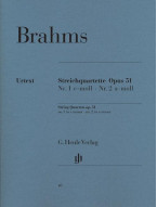 Johannes Brahms: String Quartets Op.51 - No. 1 in C minor & No. 2 in A minor (noty pro smyčcový kvartet)
