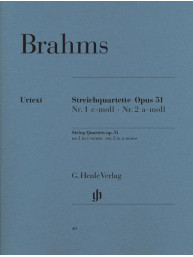 Johannes Brahms: String Quartets Op.51 - No. 1 in C minor & No. 2 in A minor (noty pro smyčcový kvartet)