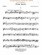 Samuel Barber: String Quartet, Op. 11 - Parts (noty pro smyčcový kvartet)