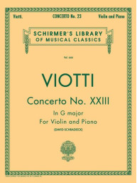 Giovanni Battista Viotti: Concerto No. 23 in G Major (noty na housle, klavír)