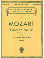 Wolfgang Amadeus Mozart: Violin Concerto No.4 In D K.218 (noty na housle, klavír)