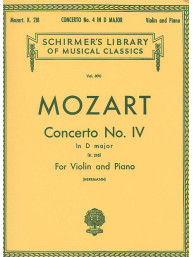 Wolfgang Amadeus Mozart: Violin Concerto No.4 In D K.218 (noty na housle, klavír)