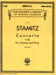 Carl Stamitz: Concerto No.6 in Eb Major (noty na klarinet, klavír)