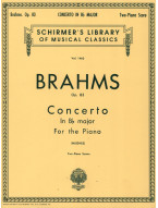 Johannes Brahms: Concerto No. 2 in Bb, Op. 83 (noty na čtyřruční klavír)