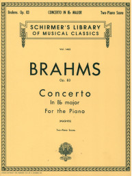 Johannes Brahms: Concerto No. 2 in Bb, Op. 83 (noty na čtyřruční klavír)