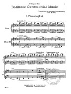 Colin McPhee: Balinese Ceremonial Music In 3 Movements (noty na čtyřruční klavír)