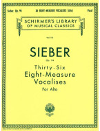 F. Sieber: 36 Eight-Measure Vocalises, Op. 94 - Alto (noty na zpěv, klavír)
