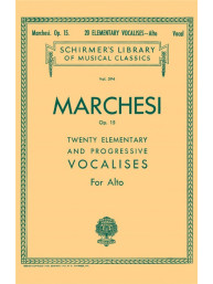 Salvatore Marchesi: 20 Elementary and Progressive Vocalises, Op. 15 - Alto (noty na zpěv, klavír)