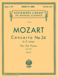 W.A. Mozart: Concerto No. 24 in C Minor, K.491 (noty na čtyřruční klavír)