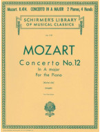 W.A. Mozart: Concerto No. 12 in A, K.414 (noty na čtyřruční klavír)