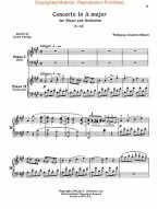 W.A. Mozart: Concerto No. 12 in A, K.414 (noty na čtyřruční klavír)