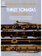 W.A. Mozart: 3 Sonatas (noty na příčnou flétnu, klavír)