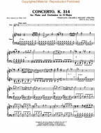 W.A. Mozart: Concerto In D Major, K. 314 For Flute And Piano (noty na příčnou flétnu, klavír)