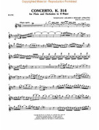 W.A. Mozart: Concerto In D Major, K. 314 For Flute And Piano (noty na příčnou flétnu, klavír)