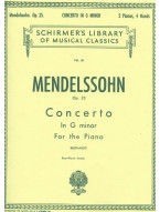 Felix Mendelssohn Bartholdy: Concerto No. 1 in G Minor, Op. 25 (noty na čtyřruční klavír)