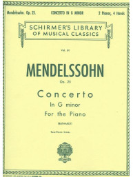 Felix Mendelssohn Bartholdy: Concerto No. 1 in G Minor, Op. 25 (noty na čtyřruční klavír)
