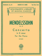 Felix Mendelssohn Bartholdy: Concerto No. 2 in D Minor, Op. 40 (noty na čtyřruční klavír)