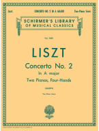 Franz Liszt: Concerto No. 2 in A (noty na čtyřruční klavír)