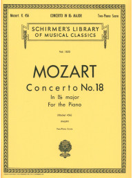 W.A. Mozart: Concerto No. 18 in Bb, K.456 (noty na čtyřruční klavír)