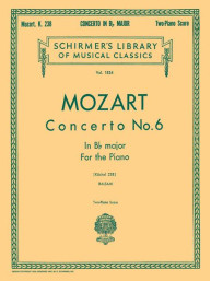 W.A. Mozart: Concerto No. 6 in Bb, K.238 (noty na čtyřruční klavír)