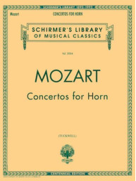 W.A. Mozart: Concertos For Horn (noty na lesní roh, klavír)