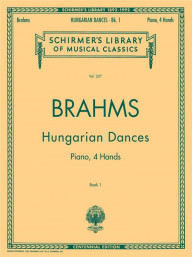 Johannes Brahms: Hungarian Dances - Book 1 (noty na čtyřruční klavír)