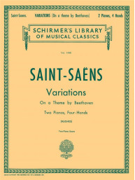 Camille Saint-Saëns: Variations on a Theme by Beethoven, Op. 35 (noty na čtyřruční klavír)