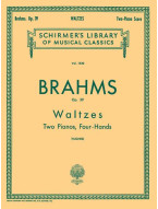 Johannes Brahms: Waltzes, Op. 39 (noty pro čtyřruční klavír)