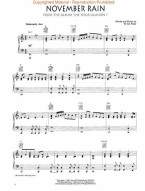 Guns N' Roses: November Rain (noty na klavír, zpěv, akordy)
