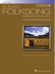 15 Easy Folksong Arrangements - Low Voice (noty na zpěv) (+audio)