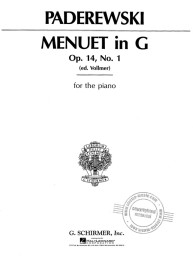 Ignacy Jan Paderewski: Menuet in G, Op. 14, No. 1 (noty na klavír)
