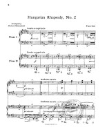 Franz Liszt: Hungarian Rhapsody No. 2 (noty na čtyřruční klavír)