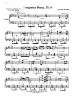 Johannes Brahms: Hungarian Dance No. 5 (noty na klavír)