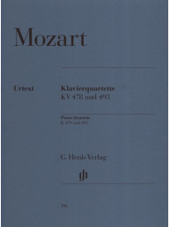 W.A. Mozart: Piano Quartets K. 478 and 493 (noty na housle, violu, violoncello, klavír)
